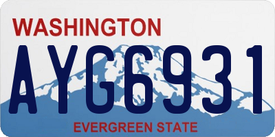 WA license plate AYG6931