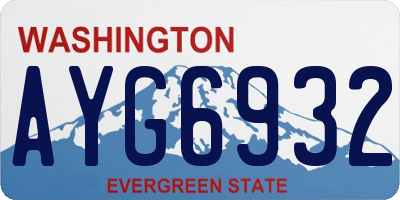 WA license plate AYG6932