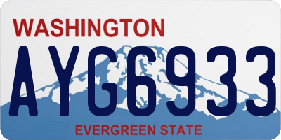 WA license plate AYG6933