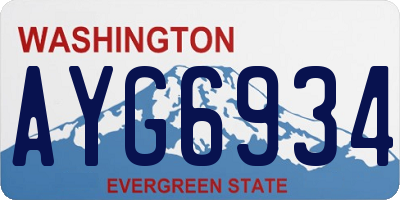 WA license plate AYG6934