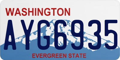 WA license plate AYG6935