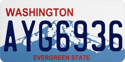 WA license plate AYG6936