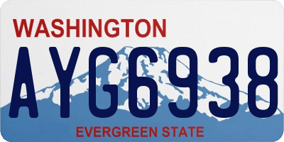 WA license plate AYG6938