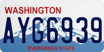 WA license plate AYG6939