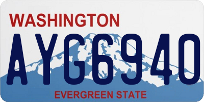 WA license plate AYG6940