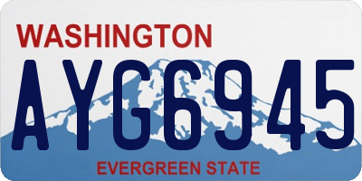 WA license plate AYG6945