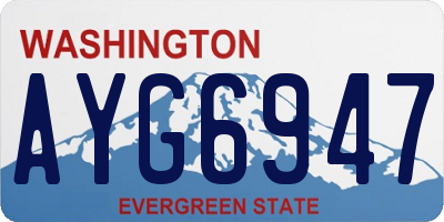 WA license plate AYG6947