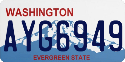 WA license plate AYG6949