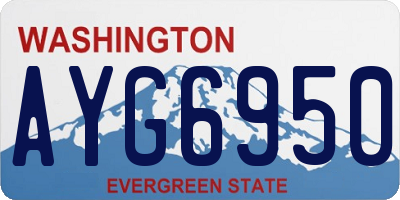 WA license plate AYG6950
