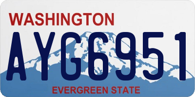WA license plate AYG6951