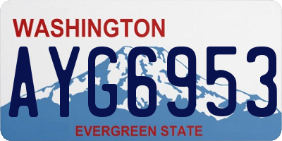 WA license plate AYG6953