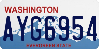 WA license plate AYG6954