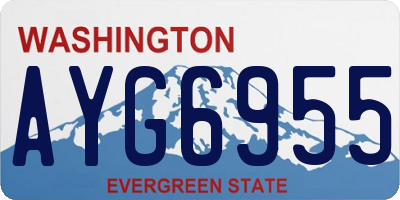 WA license plate AYG6955