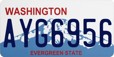 WA license plate AYG6956