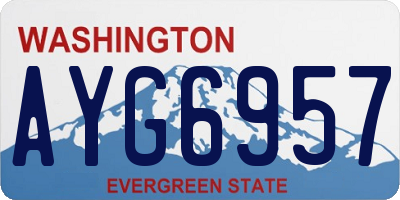 WA license plate AYG6957