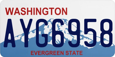 WA license plate AYG6958