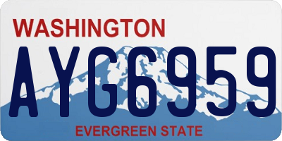WA license plate AYG6959