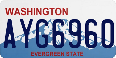 WA license plate AYG6960