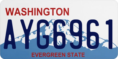 WA license plate AYG6961