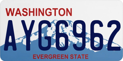 WA license plate AYG6962