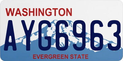 WA license plate AYG6963