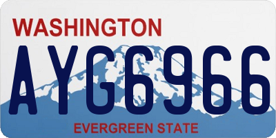 WA license plate AYG6966