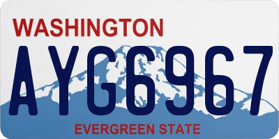 WA license plate AYG6967