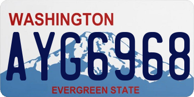 WA license plate AYG6968