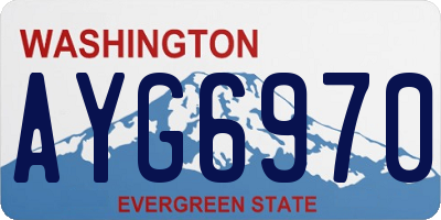 WA license plate AYG6970