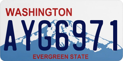 WA license plate AYG6971