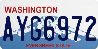 WA license plate AYG6972
