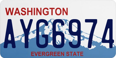 WA license plate AYG6974