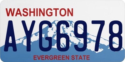WA license plate AYG6978