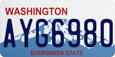 WA license plate AYG6980