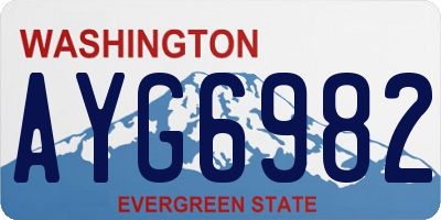 WA license plate AYG6982