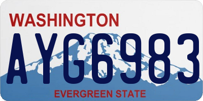 WA license plate AYG6983