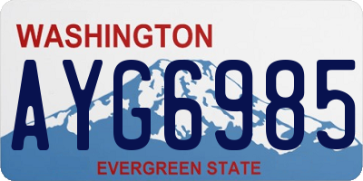 WA license plate AYG6985