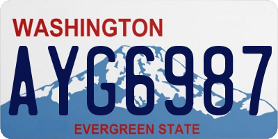 WA license plate AYG6987