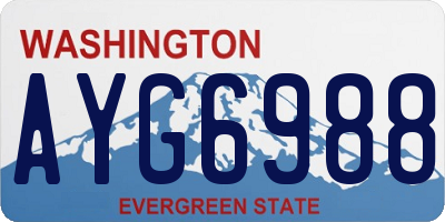 WA license plate AYG6988