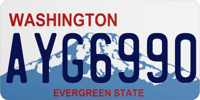 WA license plate AYG6990