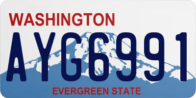 WA license plate AYG6991