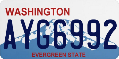 WA license plate AYG6992