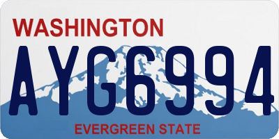 WA license plate AYG6994