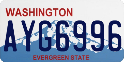 WA license plate AYG6996