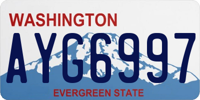 WA license plate AYG6997
