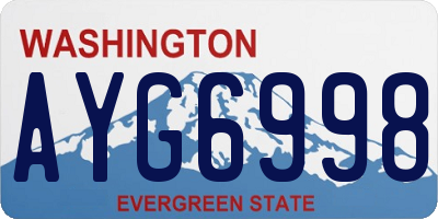 WA license plate AYG6998