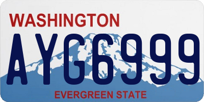 WA license plate AYG6999