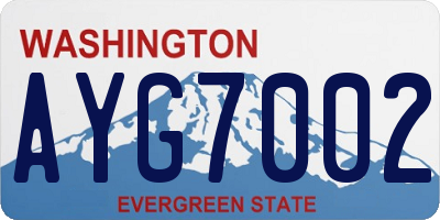 WA license plate AYG7002