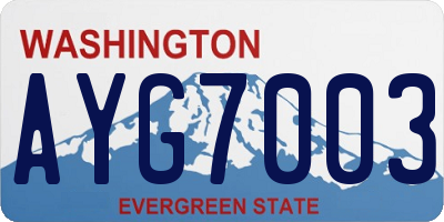 WA license plate AYG7003