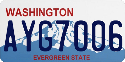 WA license plate AYG7006